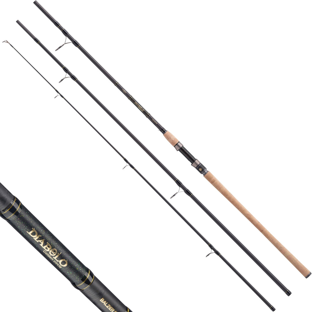 Balzer Karpfenrute Diabolo Golden Circle Carp Oldschool 3,60 m - Profi Angelrute Karpfen 3 teilig, 4