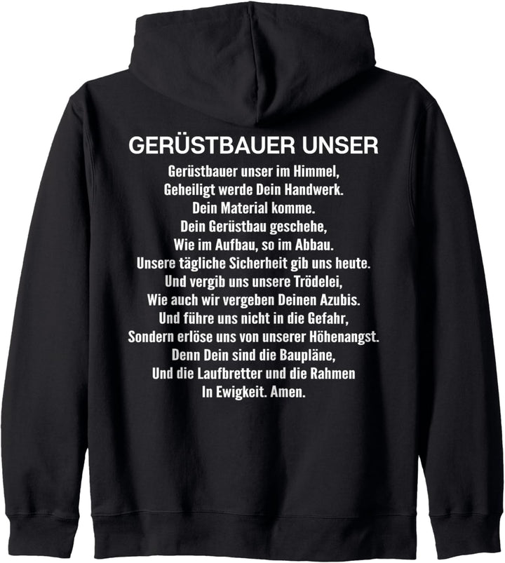 Gerüstbauer Unser Gebet Gerüstbauer Kapuzenjacke