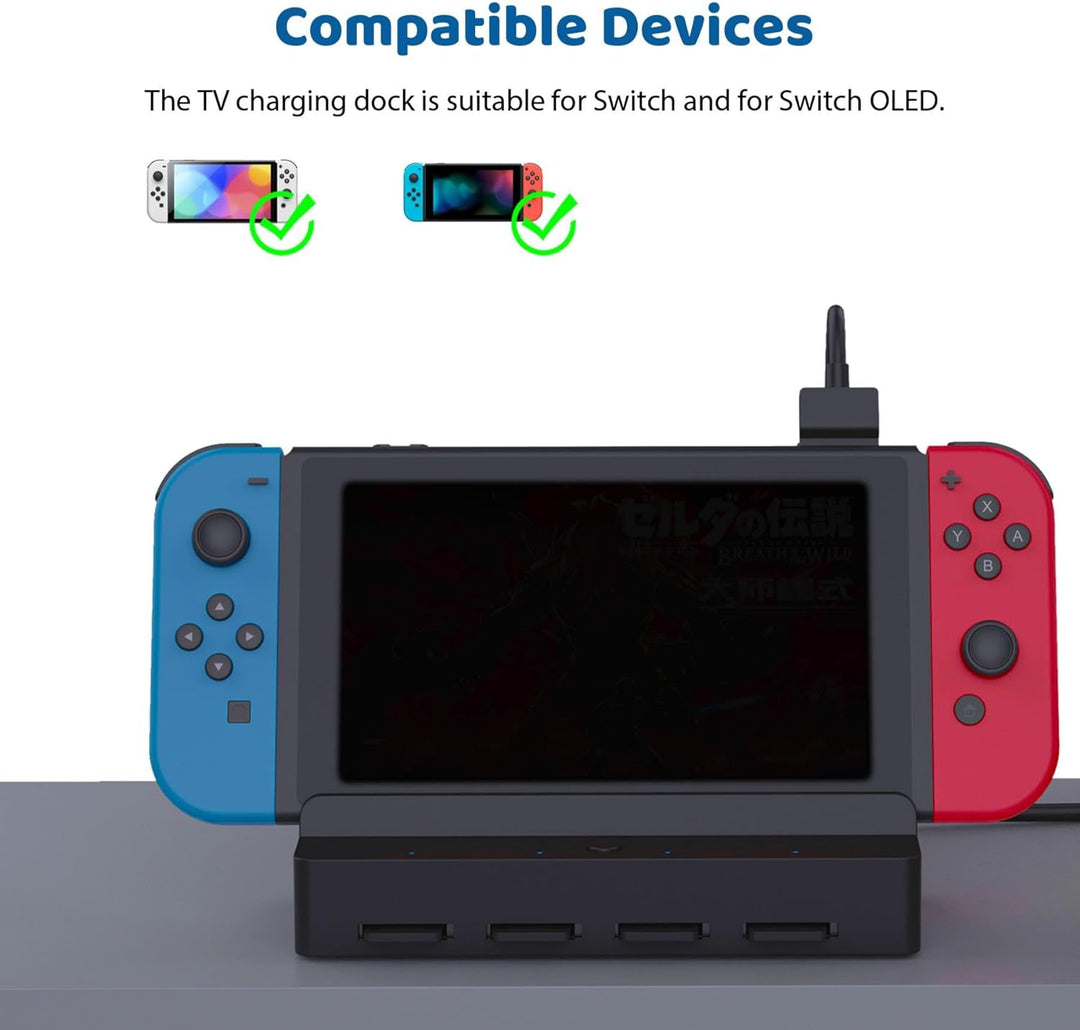 Game Card Reader für Switch/Switch OLED TV Ladestation DOBEWINGDELOU Zubehör Game Card Holder Quick
