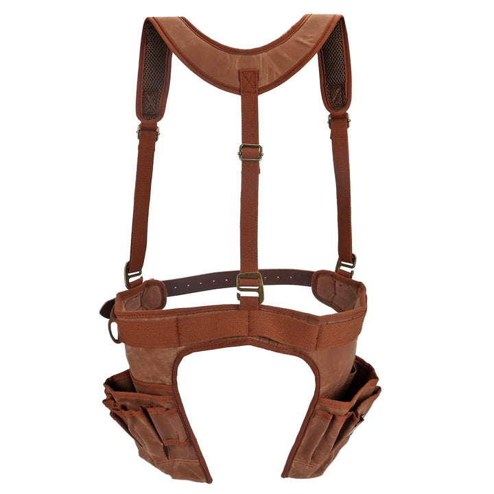 Tourbon Wachs-Segeltuch-Werkzeugtasche, Arbeitsschürze, Gürtel mit Hosenträgern