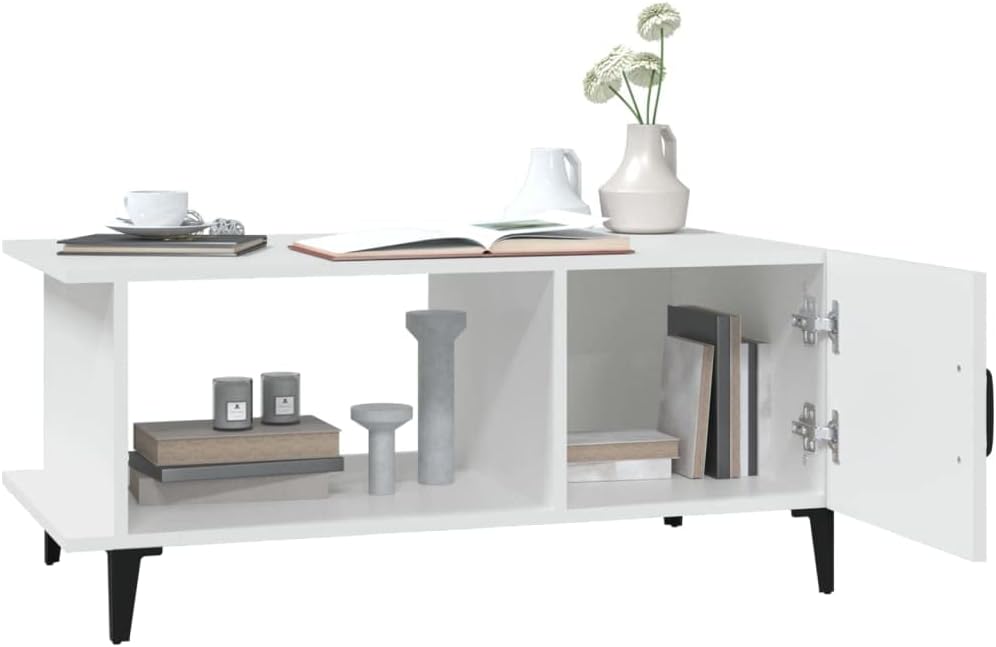 Couchtisch Weiss Wohnzimmertisch Modern 90x50x40 cm Side Table Beistelltisch Stilvollen Kleiner Tisc