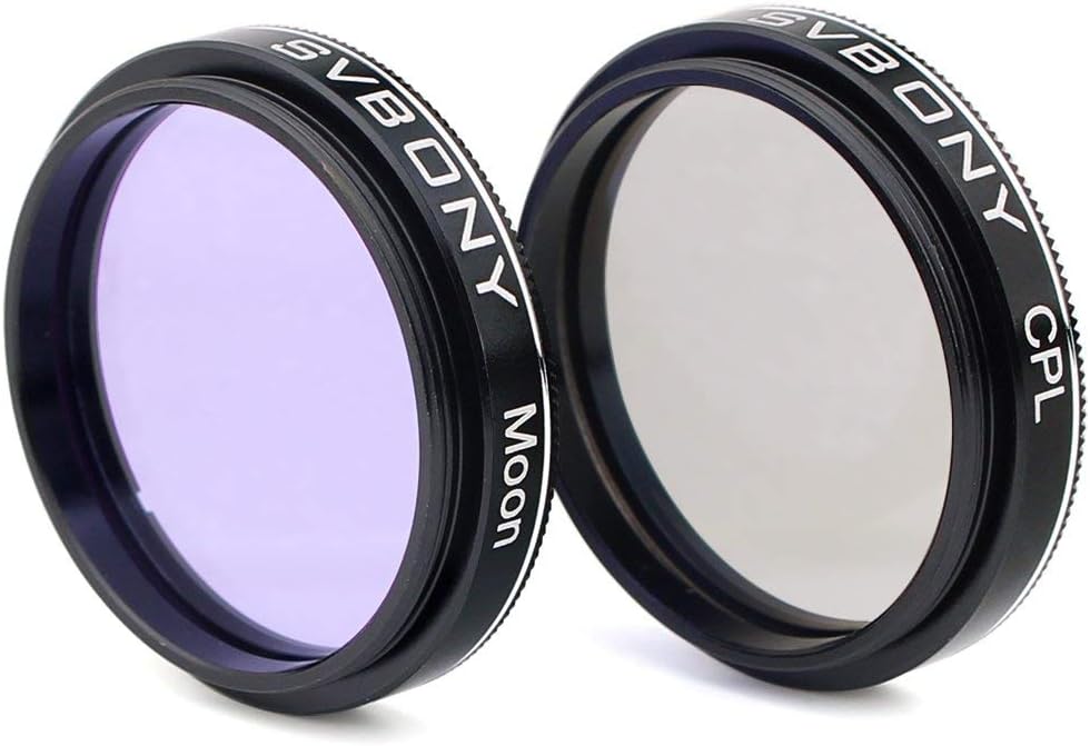 Svbony Filter Set 1.25 Zoll 7 Stück Okular Filter Set Mondfilter CPL-Filter Fünf Farbfilter für Bunt