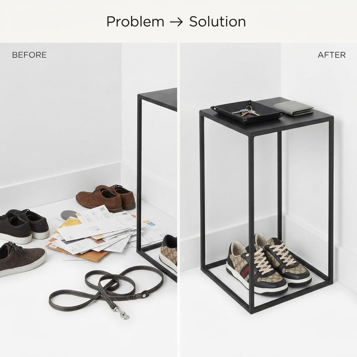 Metall Blumenständer Ständer für Blumentopf Modernes Loft Industriell Plant Stand (Schwarz), Schwarz