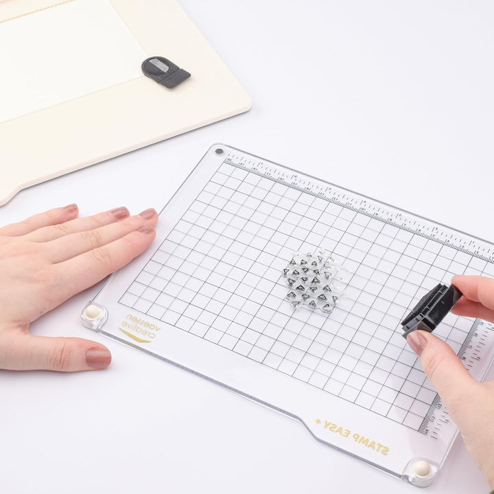 Vaessen Creative Stamp Easy+ Stempel Plattform, Zur genauen Positionierung von Stempeln für Clear St