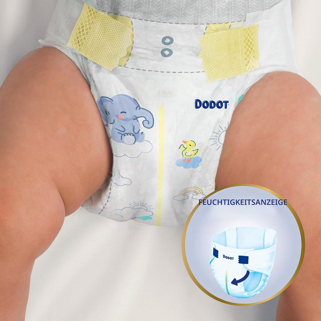 Dodot Sensitive Babywindel, Grösse 5 (11-16 kg), 168 Windeln + 1 Pack mit 48 kostenlosen Tüchern, op