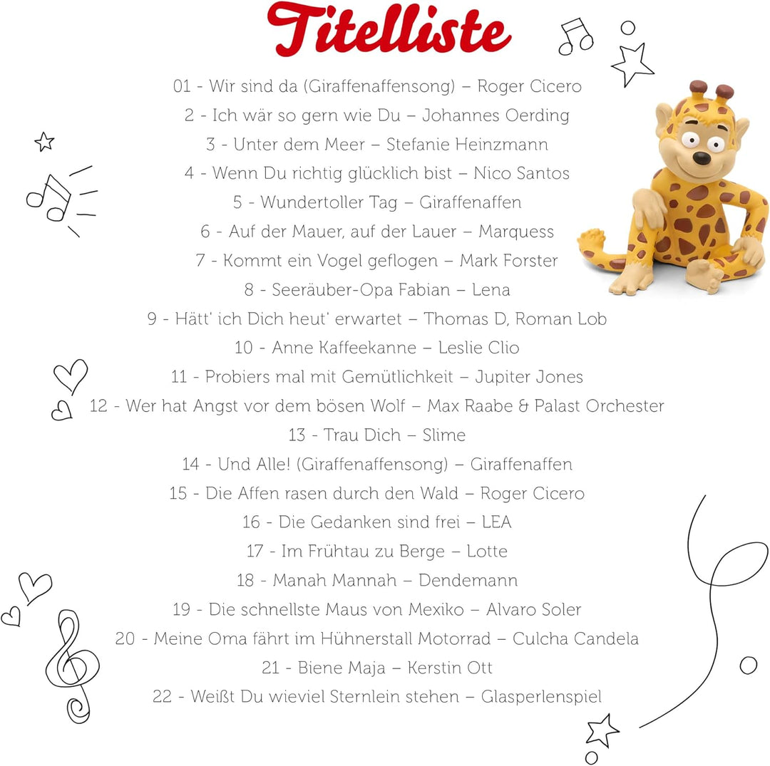tonies Hörfiguren für Toniebox, Die Giraffenaffen – Die Giraffenaffen Lieblingslieder, Kinderlieder
