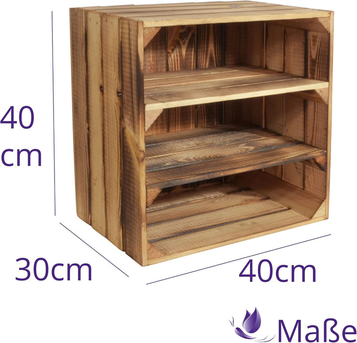 Weinregal Wino aus Holz - Geflammt 2X Regal Holzkiste 1 2x Geflammt Regal, 1 2x Geflammt Regal