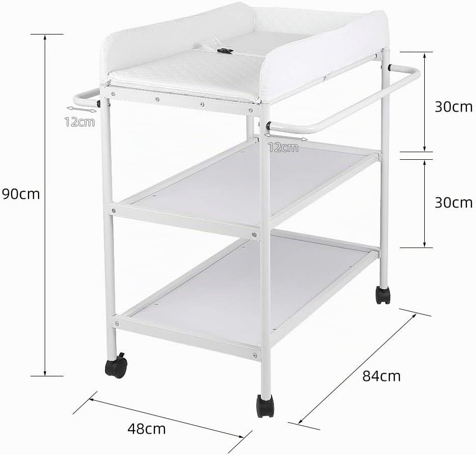 Kedia Baby Wickeltisch, Multifunktions-Wickelkommode, Babypflegetisch, Mobiler Wickeltisch mit Ablag