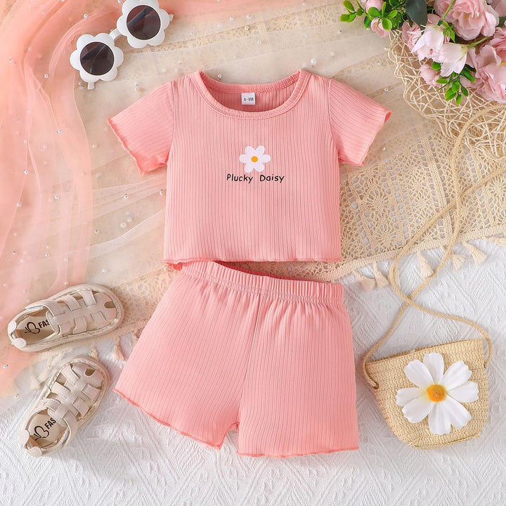 Kleinkind Baby Mädchen kleidung Set Rüschen Gerippte Kurzarm/Langarm T-Shirt Tops + Shorts Hosen 4Pc