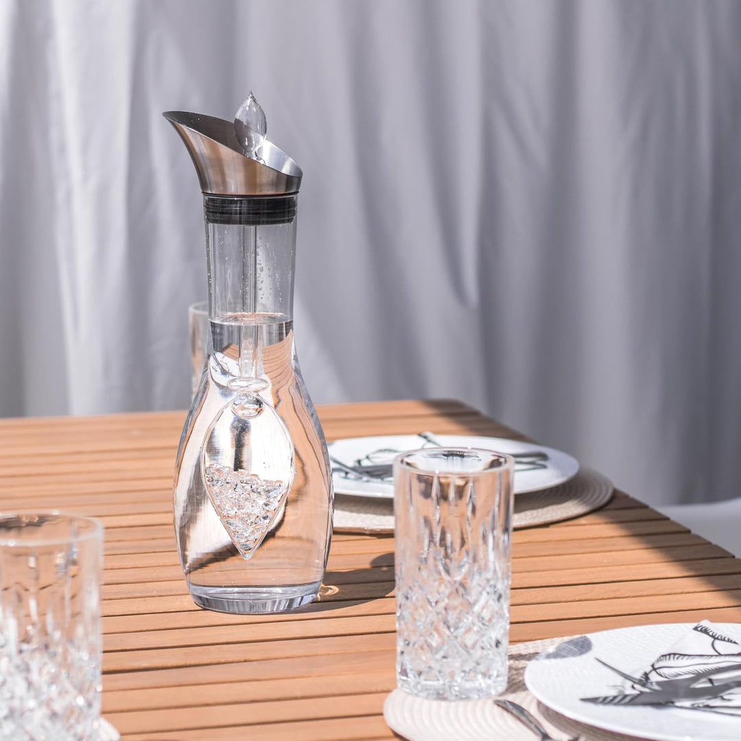 VitaJuwel Diamonds Edelsteinwasserset für Zuhause (Karaffe Era & Phiole) mit echten Diamantsplittern