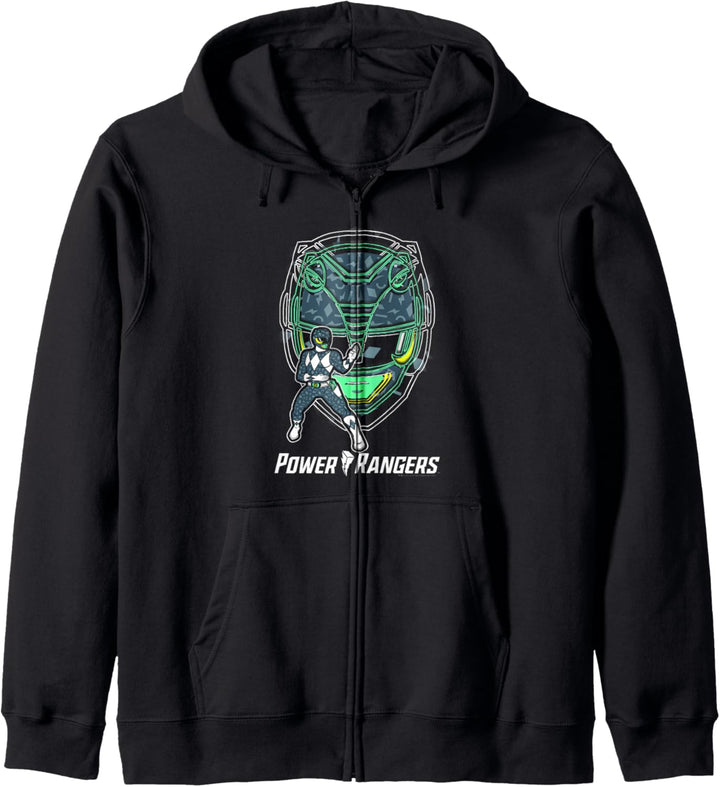 Power Rangers Black Ranger Icon Fill Helmet Silhouette Kapuzenjacke
