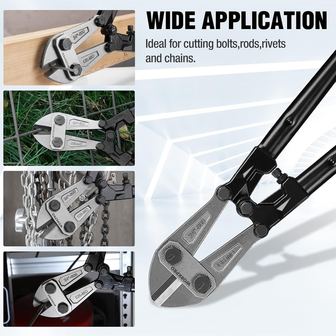 WORKPRO W017006A Bolzenschneider, Bi-Material-Griff mit weichem Gummigriff, 61 cm, Chrom-Molybdän-St