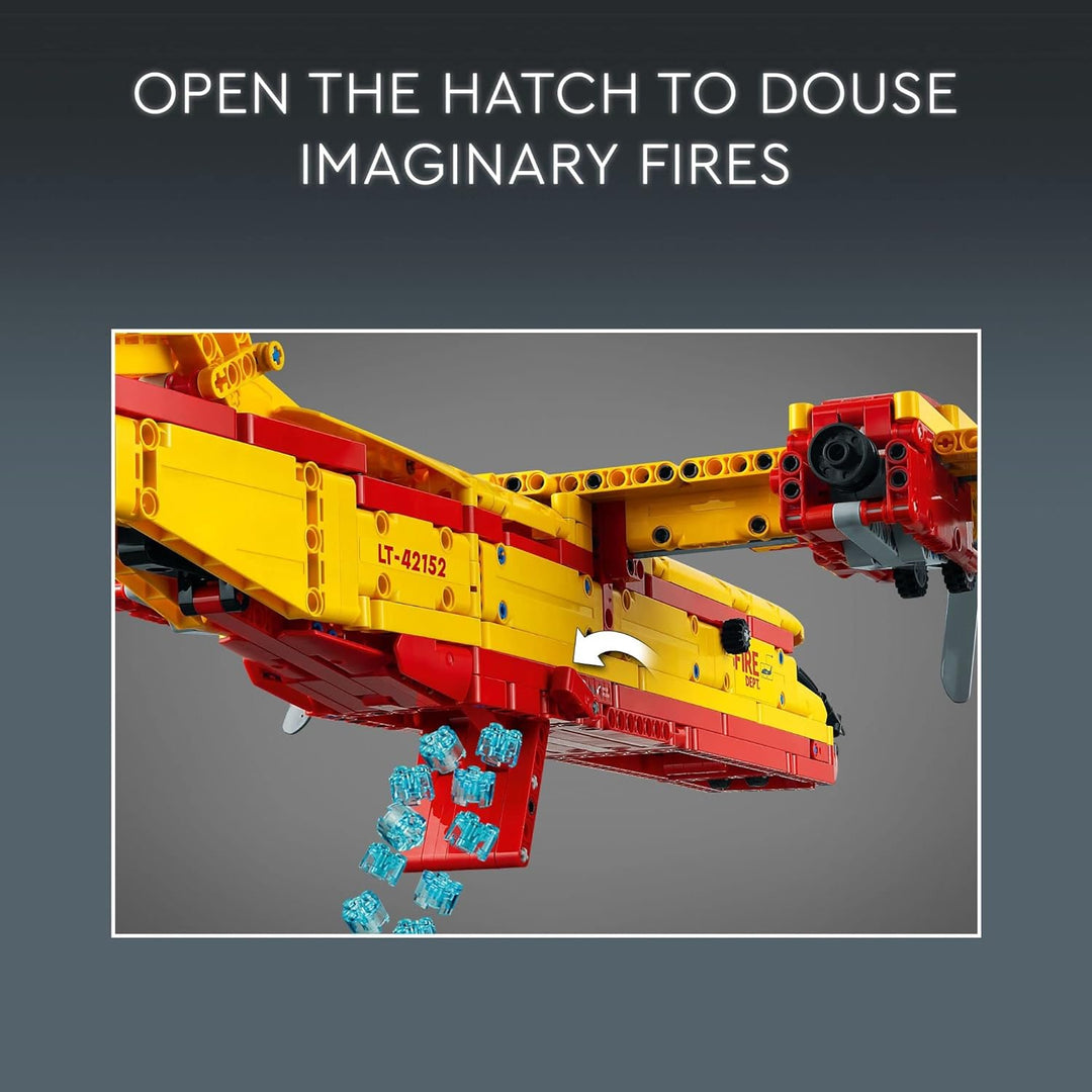 LEGO Technic Feuerwehr-Flugzeug-Bauspielzeug, Modell-Flugzeug-Set 42152, mit authentischen Feuerrett