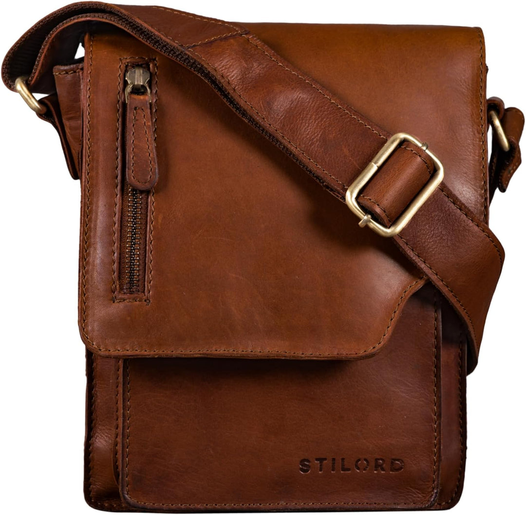 STILORD 'Pete' Umhängetasche Leder klein Männer Schultertasche Vintage Messenger Bag Herren 8,4 Zoll