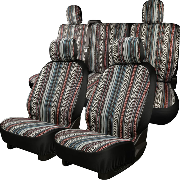 SOBONITO Auto-Sitzbezüge Set Universal,Bohème-Stil,Auto-Sitzschoner,Auto-Schonbezüge,Schweres Decken