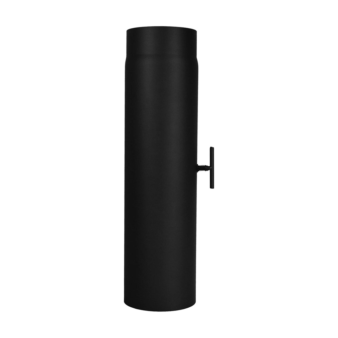 Ofenrohr 500 mm Verlängerung mit Drosselklappe - im Durchmesser Ø 150 mm - Farbe: schwarz - Rauchroh