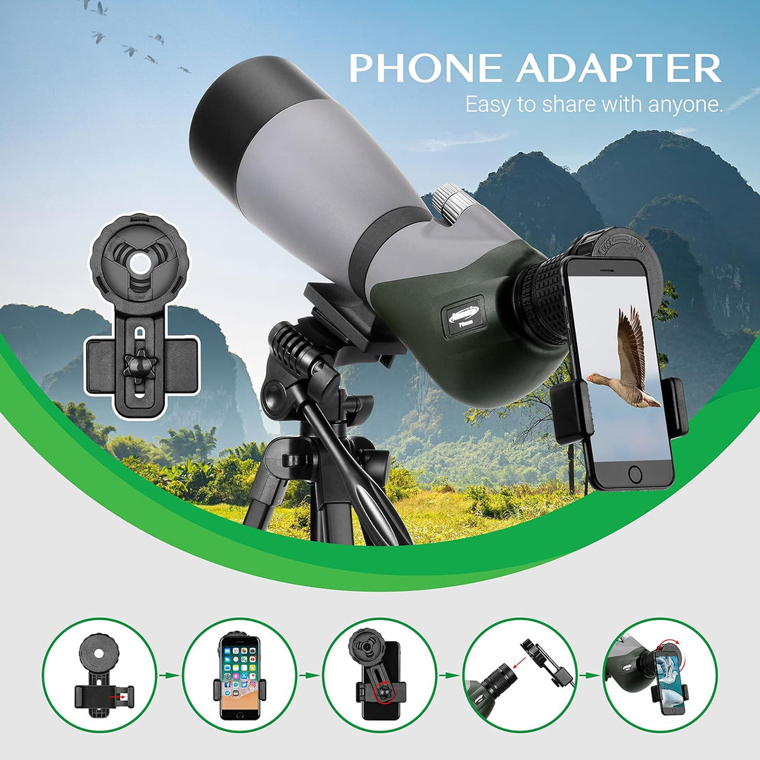 Aomekie 20-60x70MM Spektiv Sportschützen Jagd mit Verstellbarem Stativ Spotter Scope Wasserdicht Tel