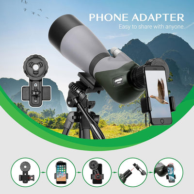 Aomekie 20-60x70MM Spektiv Sportschützen Jagd mit Verstellbarem Stativ Spotter Scope Wasserdicht Tel