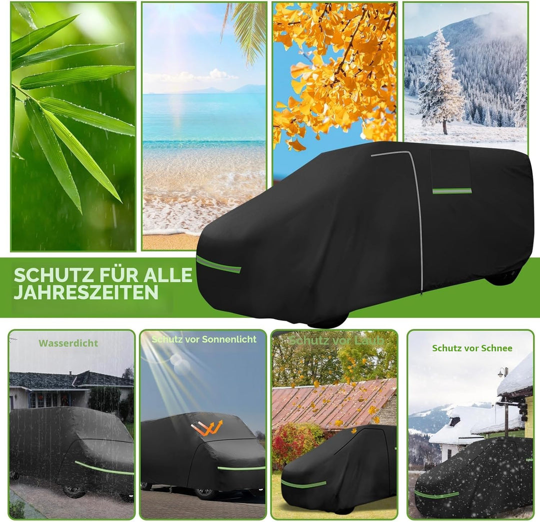 Vollgarage für FIAT Ducato 2006–2024, wasserdichte Wohnmobil-Abdeckung mit seitlichem Tür-Reissversc