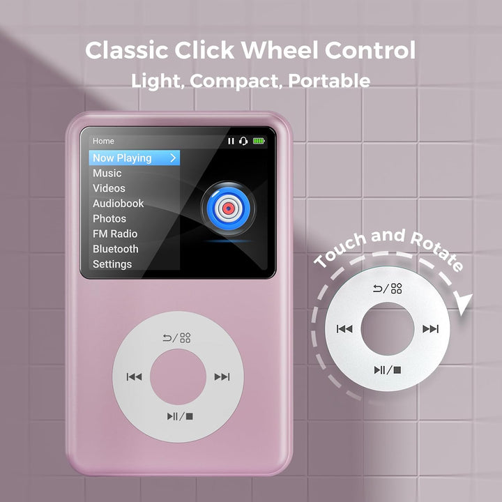 Innioasis Y1 64GB MP3 Player - Zeitlose Klasse: Touch Wheel-Steuerung, Bluetooth, Video-Player, Hörb