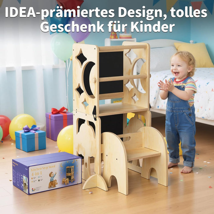 COSYLAND Lernturm ab 1 Jahr | 3 in 1 Learning Tower für Kinder | Klappbare Montessori Toddler Tower