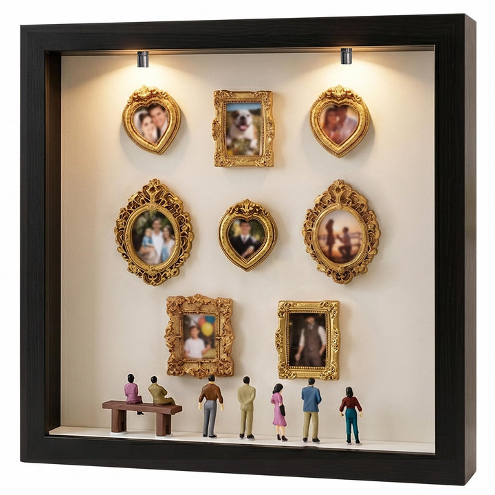 DIY Mini Museum Bilderrahmen Mini Bilderrahmen Vintage Figuren Menschen Museum Mit 8 Mini Goldene Ra