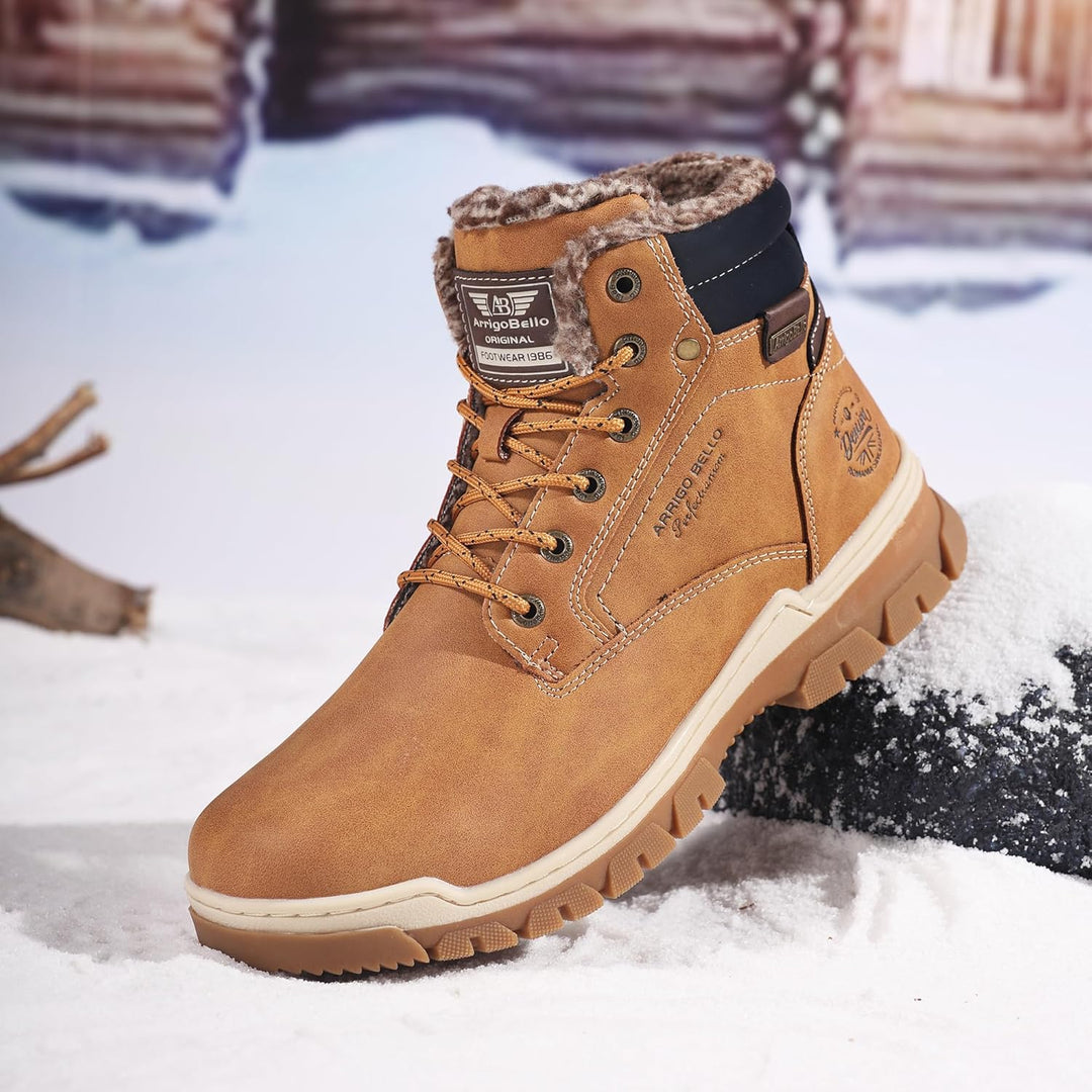 ARRIGO BELLO Winterstiefel Herren Winterschuhe Gefüttert Rutschfeste Warm Stiefel Gemütlich Trekking