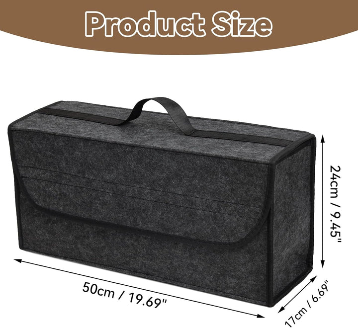 Auto Kofferraum Organizer, 50 * 24 * 17cm Faltbar Kofferraumtasche Rutschfest Filz, Auto Organizer T