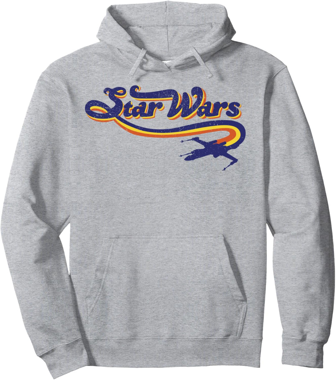 Star Wars X-Wing Retro Striped Text Poster Pullover Hoodie