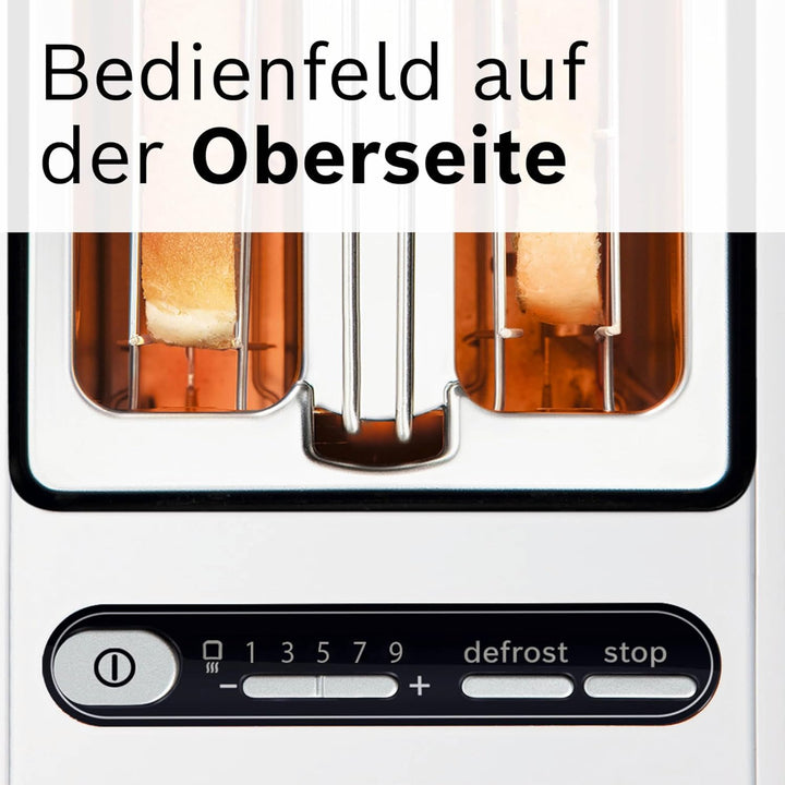 Bosch Toaster Styline TAT8611N, integrierter Brötchenaufsatz, Liftfunktion, Auftaufunktion, Abschalt