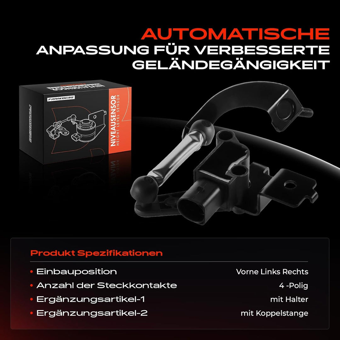 Frankberg 1x Niveausensor Höhensensor Vorne Kompatibel mit A3 Altea Leon Toledo III Octavia II Super