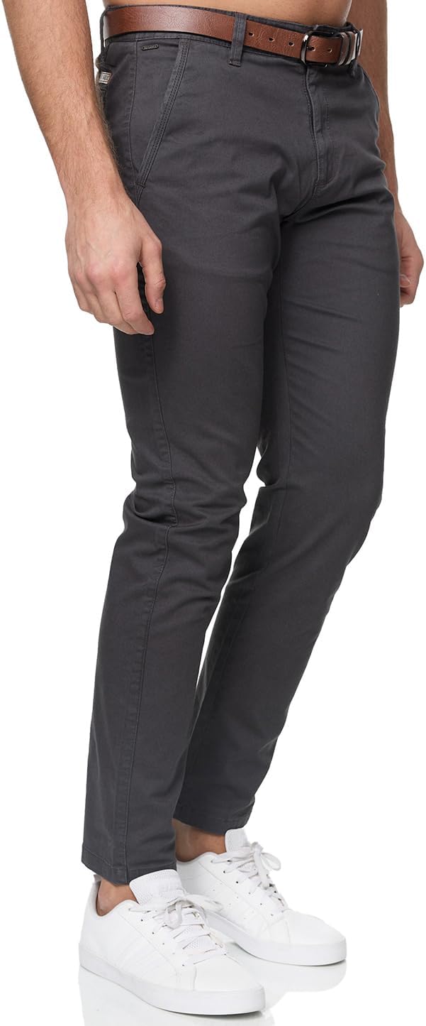 Indicode Herren Gower Chinohose Stretchhose | Chino Herrenhose Super Stretch Stoffhose 31W / 34L Dkg