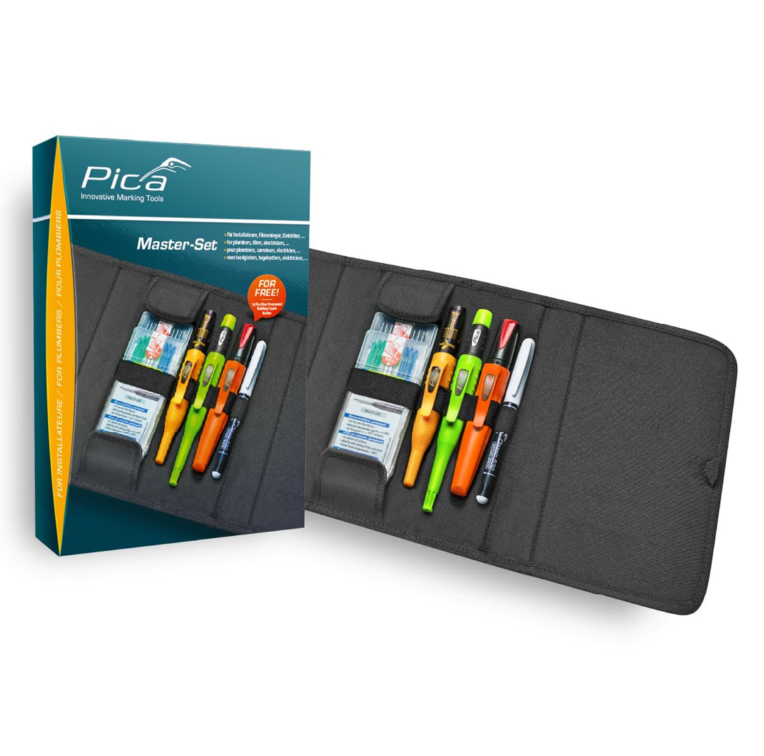 Pica 55020 Markierstift Set für Installateur, Zimmermannsbleistift - für Stein, Metall, Reifen, Glas