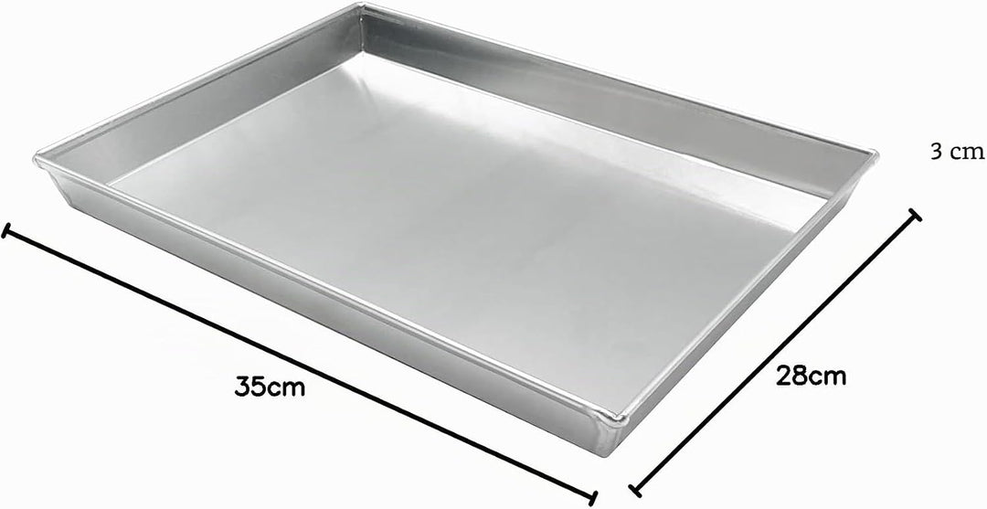 Pentole Agnelli COAL49 / 335 Niedriges rechteckiges Backblech, Aluminium, Grau, 35 x 28 cm, 35 x 28