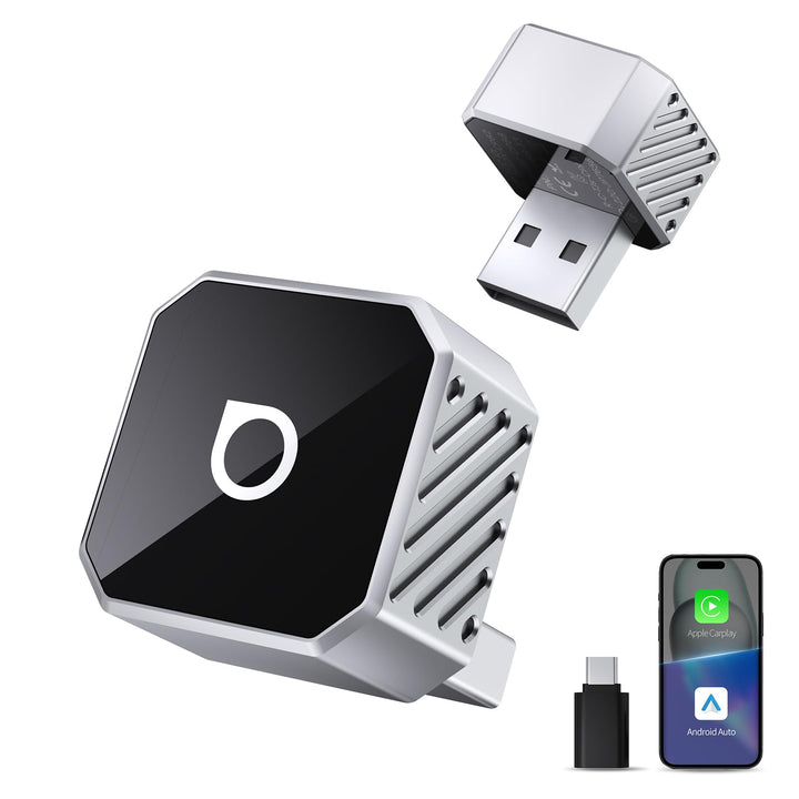 OTTOCAST Mini Pot 2026 Upgraded, 2-in-1 CarPlay & Android Auto Wireless Adapter für iOS 10+/Android