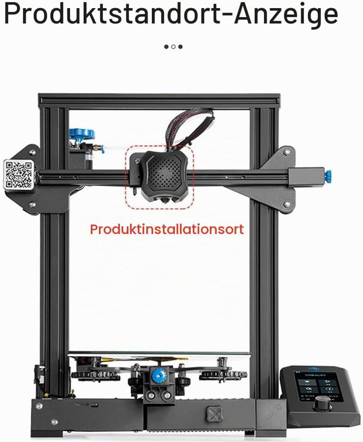 Creality Ender 3 V2 Full Hotend Kit 3D Drucker Zubehör, Zusammengebautes Düsen Kit mit Dual Lüftern