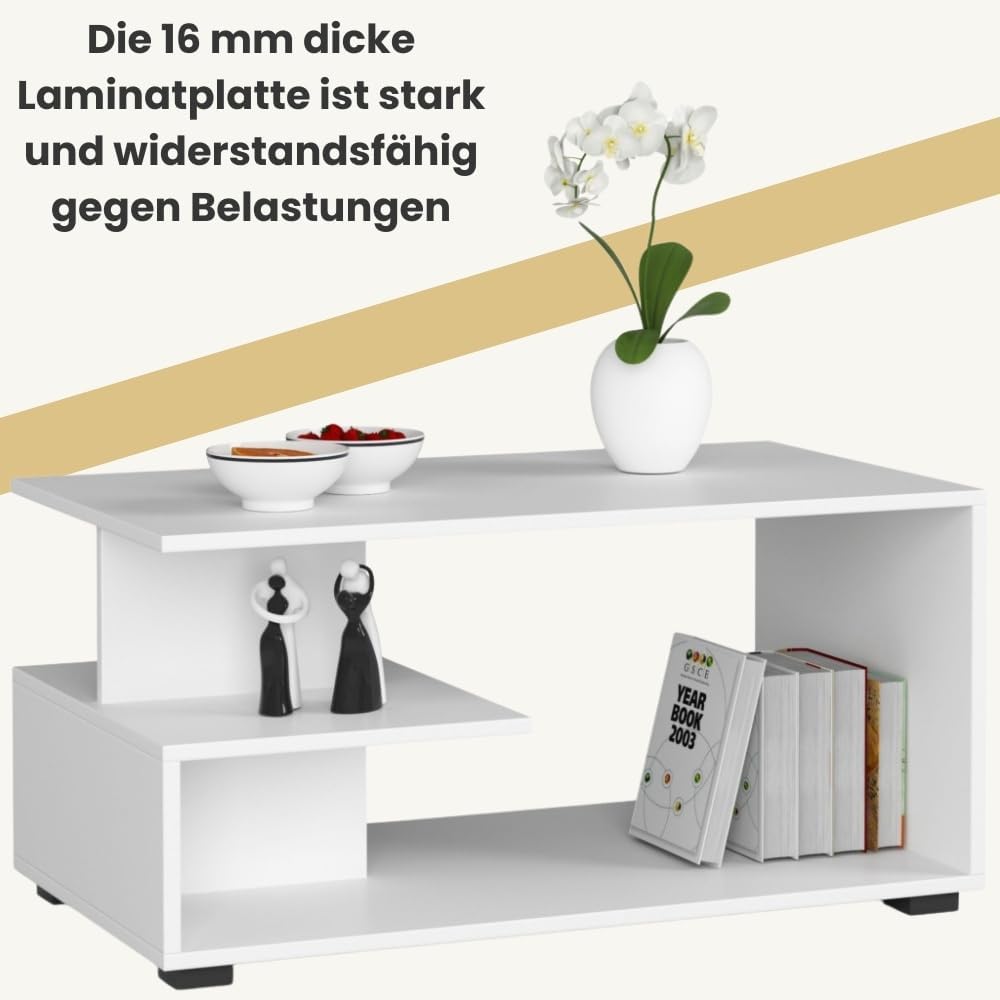 AKORD Couchtisch Holz | Pin 90 x 45 x 51 cm | Schrank für Wohnzimmer | Schlafzimmer Schrank | Minima