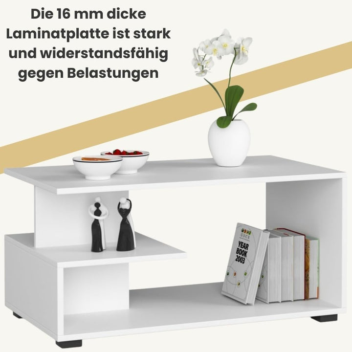 AKORD Couchtisch Holz | Pin 90 x 45 x 51 cm | Schrank für Wohnzimmer | Schlafzimmer Schrank | Minima