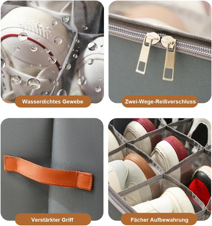 Staubdichte Schuhaufbewahrung Schuhorganizer, Shoe Organizer aus Stoff mit Klarer Abdeckung, Schuhbo