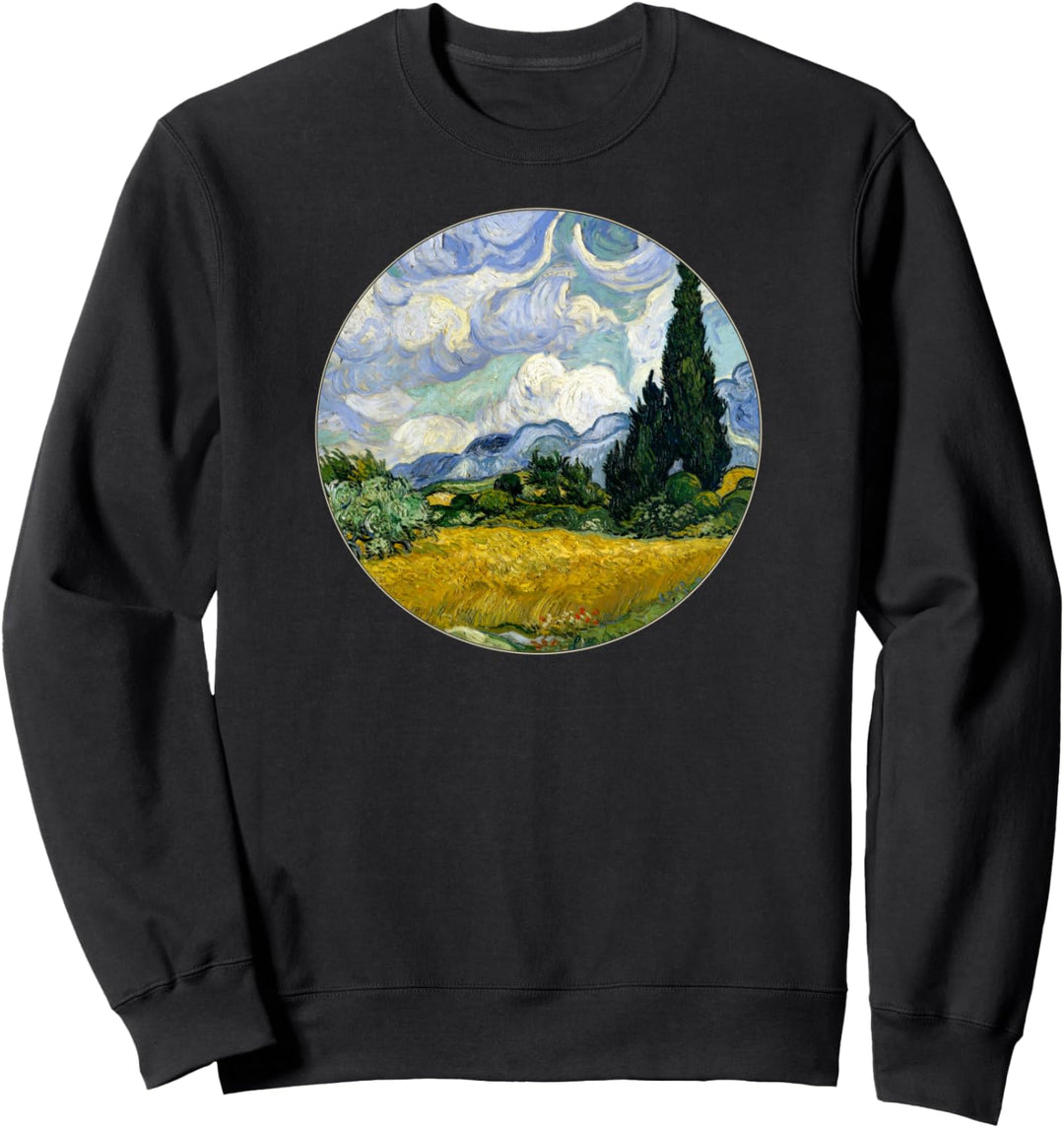Van Gogh "Weizenfeld mit Zypressen" Berühmte Kunst Stilvoll Sweatshirt