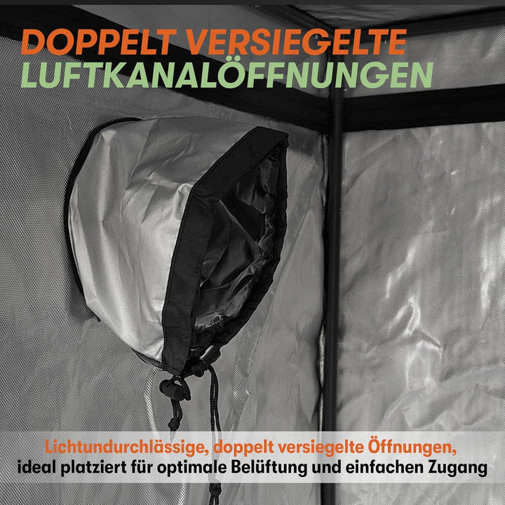Premium Grow Zelt – Hochwertiger 1680D Stoff, Diamant reflektierende Innenseite, Stärkste Reissversc