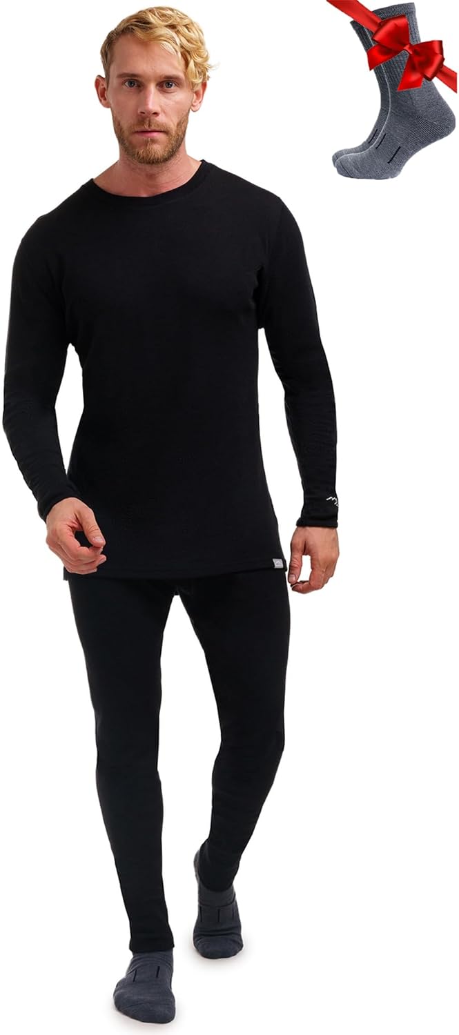 Merino.tech 100% Merino Unterwäsche Herren Set - Leicht, Mittelgewicht, Thermounterwäsche Merinowoll
