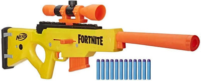 NERF Fortnite BASR-L Blaster mit Bolzen-Action, Enthält abnehmbares Fernrohr, 6-Dart Clip-Magazin, 1