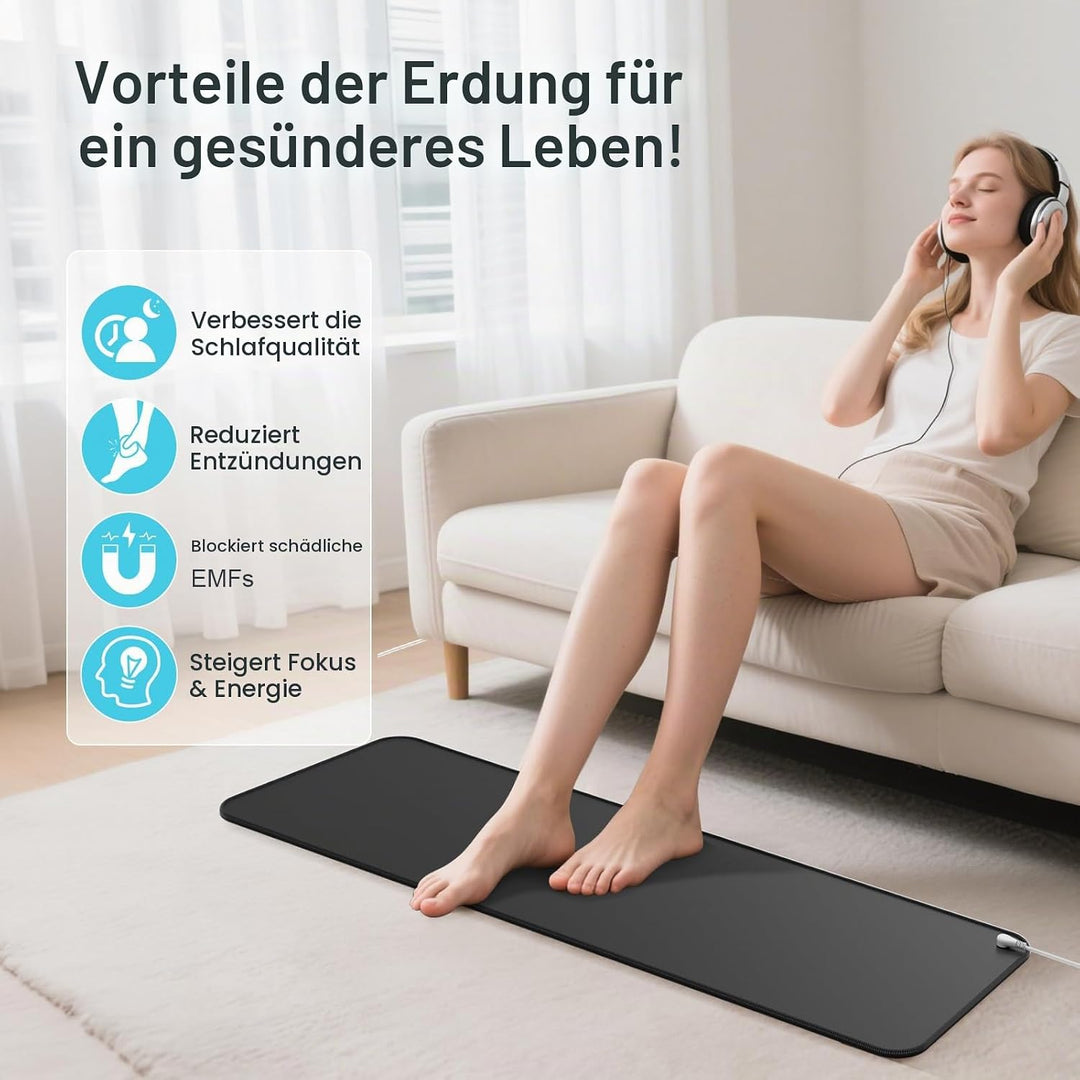 Kidken Erdungsmatte, Premium Carbon-infundiertes Vegan-Leder, zur Angstlinderung und Energieerhöhung