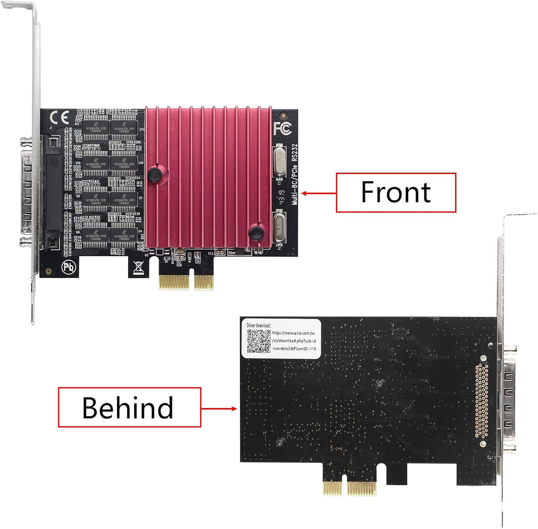 CERRXIAN PCIE zu 8 Port RS232 Erweiterungskarte, PCI-E X1, 8 Ports DB9 Serielle Karte, 8 Chipsatz PC