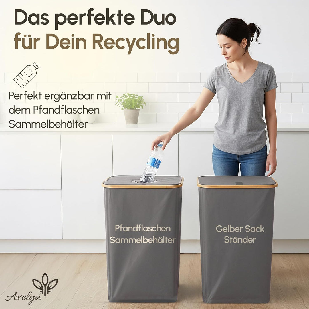 Gelber Sack Ständer 110L-Gelber Sack Mülleimer & Müllsackständer für gelbe Säcke - Premium Müllständ