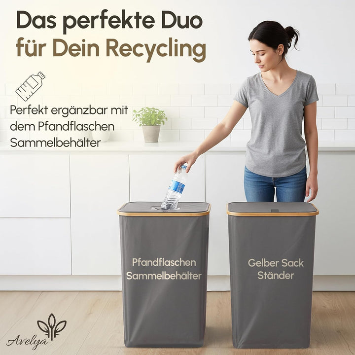 Gelber Sack Ständer 110L-Gelber Sack Mülleimer & Müllsackständer für gelbe Säcke - Premium Müllständ