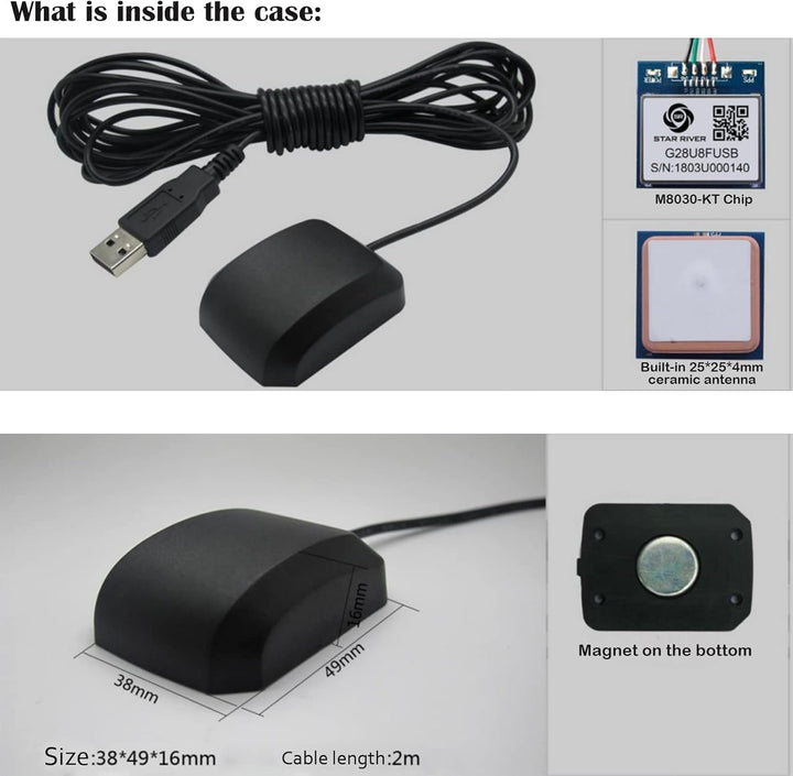 Geekstory VK-162 G-Mouse USB GPS Dongle M8030 Chip 72 Kanal Navigationsmodul Externe GPS Antenne Rem