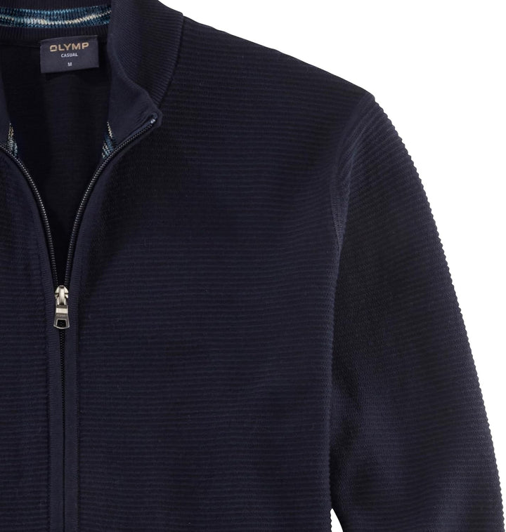 OLYMP Herren Strickjacke Casual Strick,Uni,Regular fit S Marine 18, S Marine 18