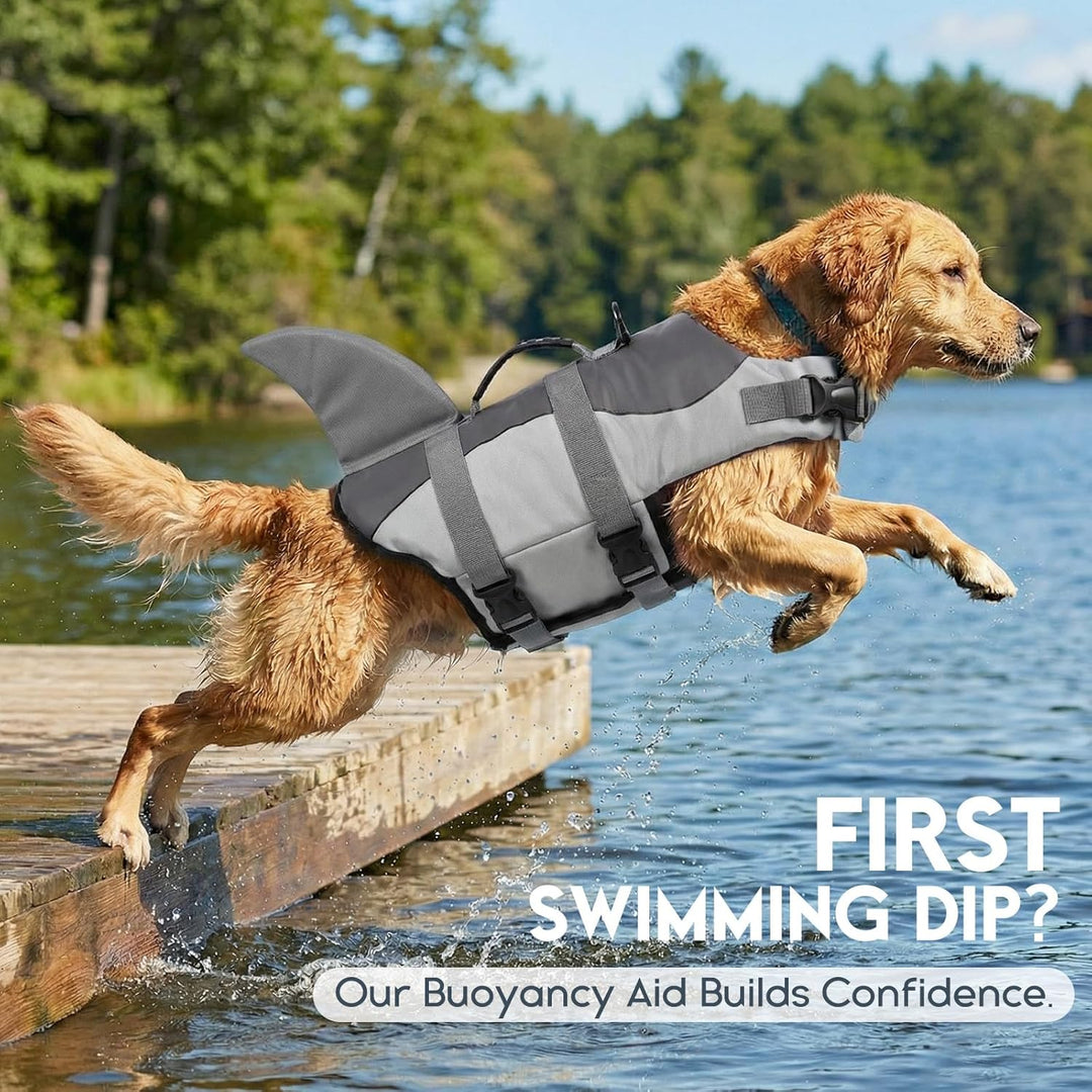 ASENKU Schwimmweste Hund, Hunde Rettungsweste zum Schwimmen, Bootfahren, Hunde Hai Schwimmwesten, Hu